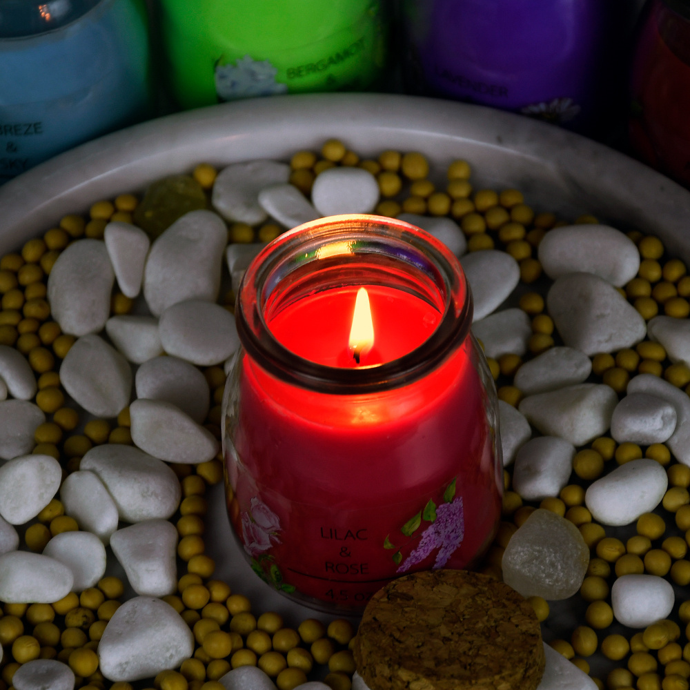 Scented Candles In Square Glass Jar